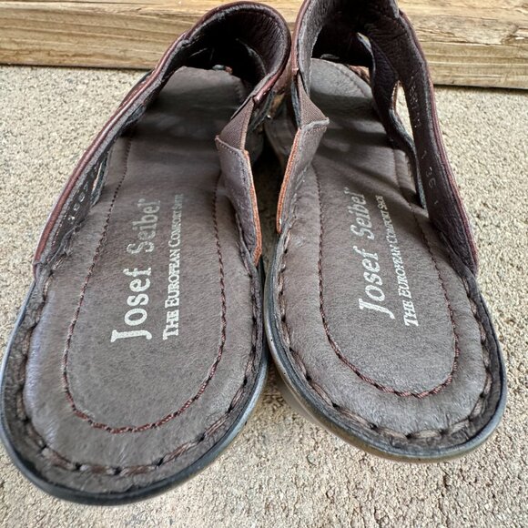 JOSEF SEIBEL BROWN LEATHER SANDALS WOMEN'S US SIZE 6 (EU SIZE 36) COMFORT SHOE - Picture 3 of 13